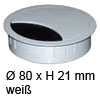 Kabeldurchlass ø 80mm - weiß Kabelauslass 80 mm weiß