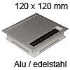 Kabeldurchlass Exit Edge 25 aus Aluminium / edelstahl L 120 mm Exit Edge 25 Alu/edelst. - 120x120x25 mm