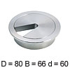 Kabeldurchlass Edelstahl mit Deckel 66 mm