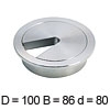 Kabeldurchlass Edelstahl mit Deckel 86 mm