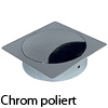 Kabeldurchlass "Q", Ø 80 mm - Kantenmaß 90 x 90 mm - chrom poliert