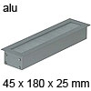 Kabeldurchlass Exit NC Aluminium-Optik 45 x 180 mm Exit NC 45 x 180 x 25 mm Alu / alu