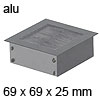 Kabeldurchlass Exit NC Aluminium-Optik 69 x 69 mm Exit NC 69 x 69 x 25 mm Alu / alu