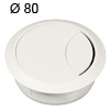 Kunststoff-Kabeldurchlass weiß, Bohr-Ø 80 mm Kabelf. Kst. w. - Ø 95 mm