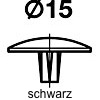 Abdeckkappe Ø 15 mm schwarz Kunststoffkappe schwarz 15 x 3 mm