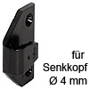 Rahmenteil Keku ASR zum Schrauben mit Senkkopf Ø 4 mm Rahmenteil Keku ASR schwarz Schraub 4 mm