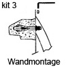 Kit 3 für Stossgriffe Ø 25 mm Bausatz Wand Befestigungskit Wandmontage, Ø 25