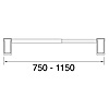 Kleiderstange ausziehbar für Wandmontage, ausziehbar Länge 70-115 cm