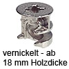MINIFIX 15 Verbindergehäuse ab 18 mm Dicke vernickelt Gehäuse Minifix 15 / 18 mm  vernickelt
