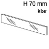 Einschubelement Glas klar LBX, nieder / Höhe 70 mm
