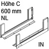 780C6002I Legrabox free Zarge C (177 mm), inox LBX Zarge free C - 600 mm, INGL