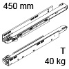 750.4501T Legrabox TIP-ON Korpusschiene, 40 kg LBX Schienen Tip-On - 40 kg / NL 450 mm