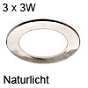 3er Set ATOM LED Spotlight nickel Naturlicht Atom nw / ni - 3x3W /24V