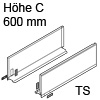 770C6002S Legrabox Zarge C (177 mm), terraschwarz LBX Zarge pure C - 600 mm, TS-M