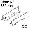 770K5502S Legrabox Zarge K (128,3 mm), oriongrau LBX Zarge pure K - 550 mm, OG-M