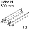 770N5002S Legrabox Zarge N (66,3 mm), terraschwarz LBX Zarge pure N - 500 mm, TS-M