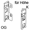 ZB7K000S Rückwandhalter-Set LBX, Oriongrau RW-Halter Holz - Höhe K - oriongrau
