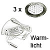 Domus METRIS 3er-Set mit Konverter Edelstahloptik Warmlicht 24LED Set edelst. WW - 3x1,6W / 12Vdc