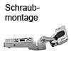Minus 45° III CLIP top Winkelscharnier zum Schrauben 79B3450 -45° Scharnier max. aufschlagend Schraub