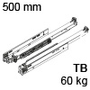 766H5000M MOVENTO Vollauszug, Tip-On Blumotion Movento Schienen TipOn Blum., 60 kg / NL 500 mm