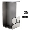 Schiebetürgriff Edelstahl H 100 - B 35 mm Muschel eckig Edelst., B35/H100