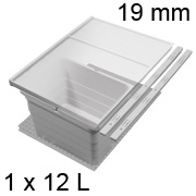 Mülltrennsystem, KB 400 / NL 400 / H 220 mm 19er Seiten Abfalleimer Set, 400 / 400 - 19er - 12 L