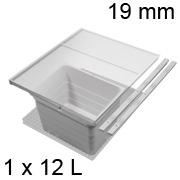 Mülleimer Set, KB 450 / NL 400 / H 220 mm 19er Seiten Abfalltrennsystem 450 / 400 - 19er - 12 L