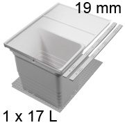 Mülltrennsystem, KB 400 / NL 400 / H 310 mm 19er Seiten Abfalleimer Set, 400 / 400 - 19er - 17 L