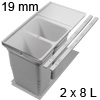 Abfallsammler Set, KB 300 / NL 400 / H 310 mm 19er Seiten Mülleimerset 300 / 400 - 19er - 2 x 8 L