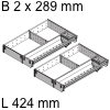 ORGA-LINE Kombi-Set, KB 800 mm - L 424 mm Orga Set Fach 2 x B 289 / L 424 mm