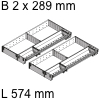 ORGA-LINE Kombi-Set, KB 800 mm - L 574 mm Orga Set Fach 2 x B 289 / L 574 mm