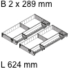 ORGA-LINE Kombi-Set, KB 800 mm - L 624 mm Orga Set Fach 2 x B 289 / L 624 mm