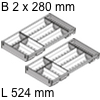 ORGA-LINE Besteckeinsatz, KB 800 mm - L 524 mm Orga Set Besteck 2 x B 280 / L 524 mm