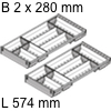 ORGA-LINE Besteckeinsatz, KB 800 mm - L 574 mm Orga Set Besteck 2 x B 280 / L 574 mm
