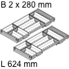 ORGA-LINE Besteckeinsatz, KB 800 mm - L 624 mm Orga Set Besteck 2 x B 280 / L 624 mm