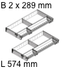 Universal Set, KB 900 mm - L 574 mm Orga Set Fach 2 x B 289 / L 574 mm