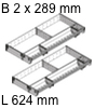 Universal Set, KB 900 mm - L 624 mm Orga Set Fach 2 x B 289 / L 624 mm