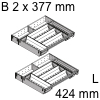 ORGA-LINE Besteckeinsatz, KB 1000 mm - L 424 mm Orga Set Besteck 2 x B 377 / L 424 mm