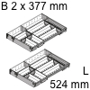 ORGA-LINE Besteckeinsatz, KB 1000 mm - L 524 mm Orga Set Besteck 2 x B 377 / L 524 mm