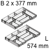 ORGA-LINE Besteckeinsatz, KB 1000 mm - L 574 mm Orga Set Besteck 2 x B 377 / L 574 mm