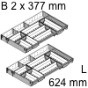 ORGA-LINE Besteckeinsatz, KB 1000 mm - L 624 mm Orga Set Besteck 2 x B 377 / L 624 mm