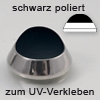 Edelstahl Minipuffer, schwarz poliert zum UV-Verkleben, Ø 20 mm