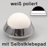 Edelstahl Minipuffer, weiß poliert mit Selbstklebepad, Ø 20 mm