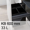 Pullboy Soft Comfort für KB 600 mm inkl. Deckelauszugsystem Wesco PB Soft Comf. 2 - mit Einzug + Dämpfung 60er, 33 L