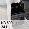 Pullboy Soft Comfort für KB 600 mm 2-fach, inkl. Deckelauszugsystem Wesco PB Soft Comf. 2 - mit Einzug + Dämpfung 60er, 34 L