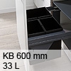 Pullboy Soft Comfort für KB 600 mm - 17+2x8 L Wesco PB Soft Comf. mit Einzug + Dämpf. 60er, 33 L
