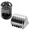 PV Gehäuse Ø 10 + Gewindestift nickel für Holzdicke 19/23 mm