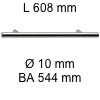 Griff i-200 Länge 608 mm L 608 / BA 544 / Ø 10 mm