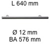Griff i-200 Länge 640 mm L 640 / BA 576 / Ø 12 mm
