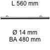 Griff i-200 Länge 560 mm L 560 / BA 480 / Ø 14 mm